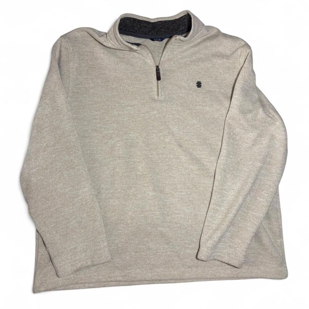 Izod Men's XXL 2TG 2XG Cream quarter zip Sweatshirt pullover 1/4 zip